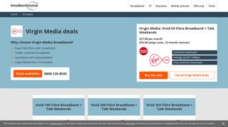 Virgin Media broadband, landline and TV packages - broadbandchoices