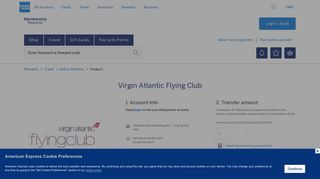 Virgin Atlantic Flying Club - Transfer Points Membership Rewards®