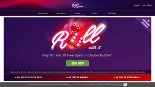 Online Casino - Virgin Games | Play £10, Get 30 Free Spins