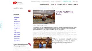 How to Pay for Your Cruise – Virgin Holidays Cruises