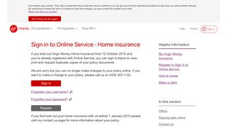 Sign in to Online Service - Home insurance | My Virgin Money | Virgin ...