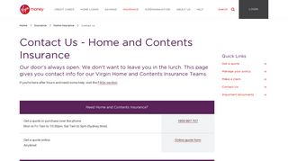 Contact us | Home and Contents Insurance | Virgin Money