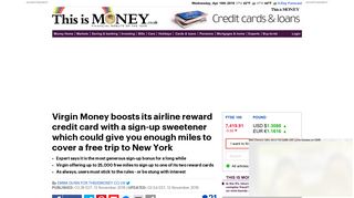 Virgin Money is giving away enough miles for a trip to New York with ...