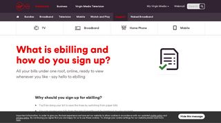 Ebilling sign up | Customer Support | Virgin Media Ireland