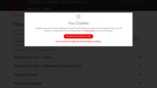 Payment methods for Broadband TV and Phone - Virgin Media