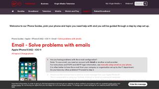 Solve problems with emails | Apple | iPhone 8 (4G) | Virgin Media Ireland