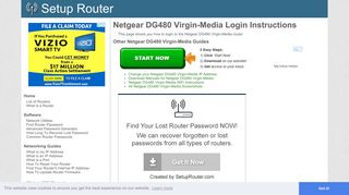 Login to Netgear DG480 Virgin-Media Router - SetupRouter