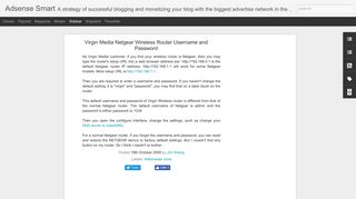 Adsense Smart: Virgin Media Netgear Wireless Router Username and ...