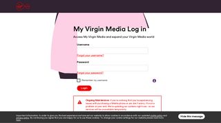 My Virgin Media Log in