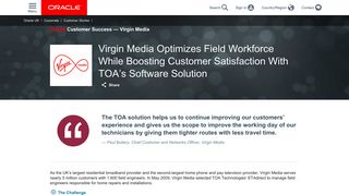Virgin Media Optimizes Field Workforce While Boosting ... - Oracle