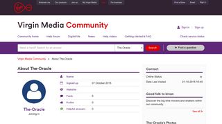 About The-Oracle - Virgin Media Community