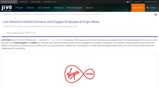 Jive Interactive Intranet Connects and Engages Employees at Virgin ...
