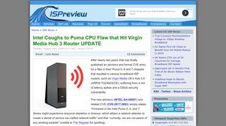 Intel Coughs to Puma CPU Flaw that Hit Virgin Media Hub 3 Router ...