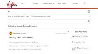 Activating a data done right phone - Virgin Mobile Community