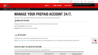 Manage prepaid my account - Virgin Mobile Canada