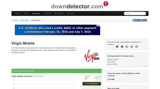 Virgin Mobile down? Current outages and problems | Downdetector