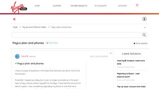 Solved: PayLo plan and phones - Virgin Mobile Community