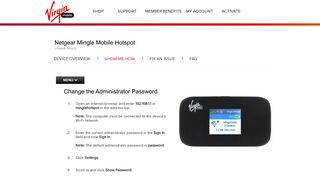 Change the Administrator Password - Virgin Mobile