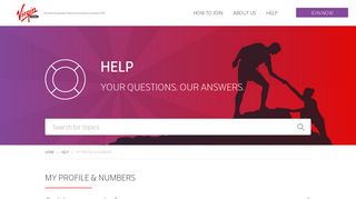 My Profile & Numbers | Help Centre | Virgin Mobile UAE
