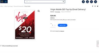 Virgin Mobile $20 Top Up (Email Delivery) - Walmart.com