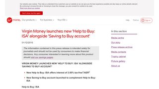 Virgin Money launches new 'Help to Buy: ISA' alongside 'Saving to ...