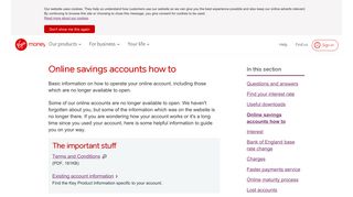 Online Accounts How To | Existing Customers | Savings | Virgin Money ...