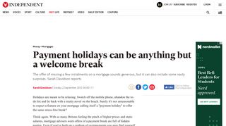 Payment holidays can be anything but a welcome break | The ...