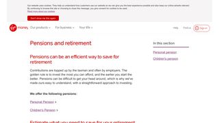 Pensions and retirement | Virgin Money UK