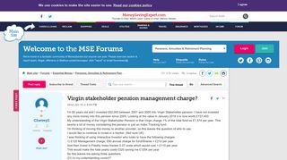 Virgin stakeholder pension management charge? - MoneySavingExpert ...
