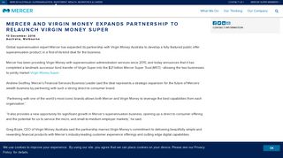 Mercer Virgin Money Partnership Relaunch