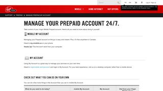 Manage prepaid my account - Virgin Mobile Canada