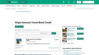 Virgin America Travel Bank Credit - California Forum - TripAdvisor
