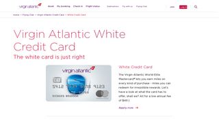 White Credit Card | Virgin Atlantic