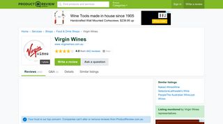 Virgin Wines Reviews - ProductReview.com.au