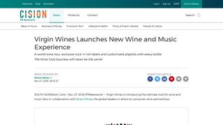 Virgin Wines Launches New Wine and Music Experience - PR Newswire