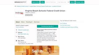 Virginia Beach Schools FCU - 3 Locations, Hours, Phone Numbers …