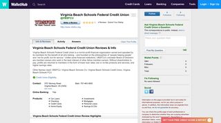 Virginia Beach Schools Federal Credit Union Reviews - WalletHub