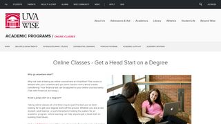 Online Courses Available at UVa-Wise