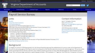 Payroll Service Bureau - Virginia Department of Accounts