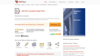 Va Payline Login - Fill Online, Printable, Fillable, Blank | PDFfiller