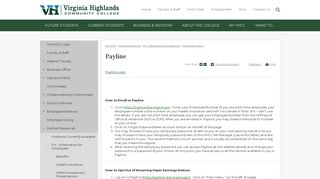 Payline | Virginia Highlands Community College