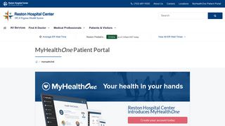 MyHealthONE Patient Portal | Reston Hospital Center