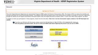 VERIP Registration System - Virginia Department of Health