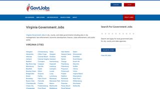 Virginia Government Jobs in State, City, & County - GovtJobs.com