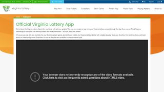 Mobile App - Virginia Lottery