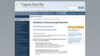 Virginia State Bar - Member Resources - Mandatory Continuing ...