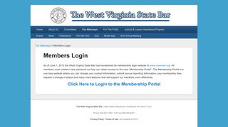 Members Login | The West Virginia State Bar