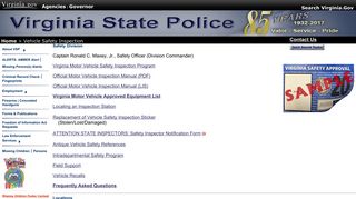 Vehicle Safety Inspection - Virginia State Police - Commonwealth of ...