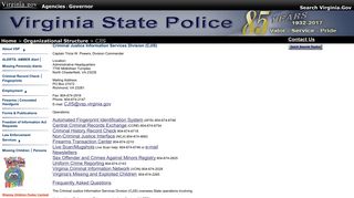 Virginia State Police - CJIS - Commonwealth of Virginia