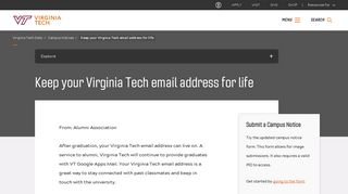 Keep your Virginia Tech email address for life | Virginia Tech Daily ...